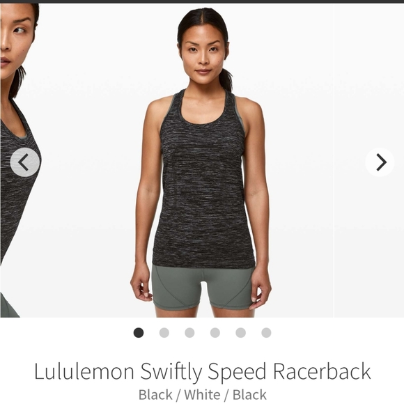 LULULEMON Swiftly Tech Speed Racerback Tank Top - Black White Stripe - Picture 9 of 9